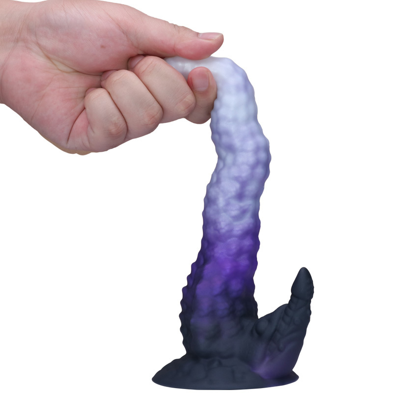 Fantasy Unicorn Dragon Textured Silicone Dildo with Suction Cup – Waterproof Liquid Silicone Adult Toy