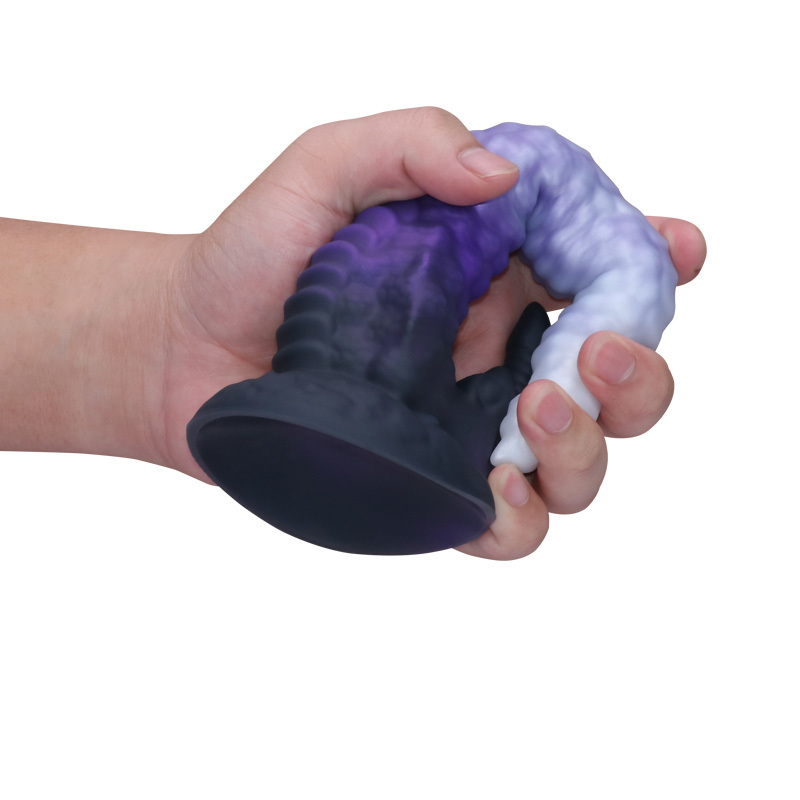 Fantasy Unicorn Dragon Textured Silicone Dildo with Suction Cup – Waterproof Liquid Silicone Adult Toy