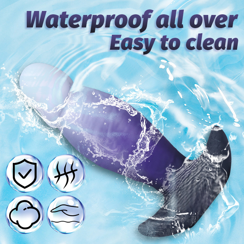 Purple & White Wearable Silicone Dildo – Invisible Base, Waterproof Liquid Silicone Fantasy Dildo with 3 Sizes