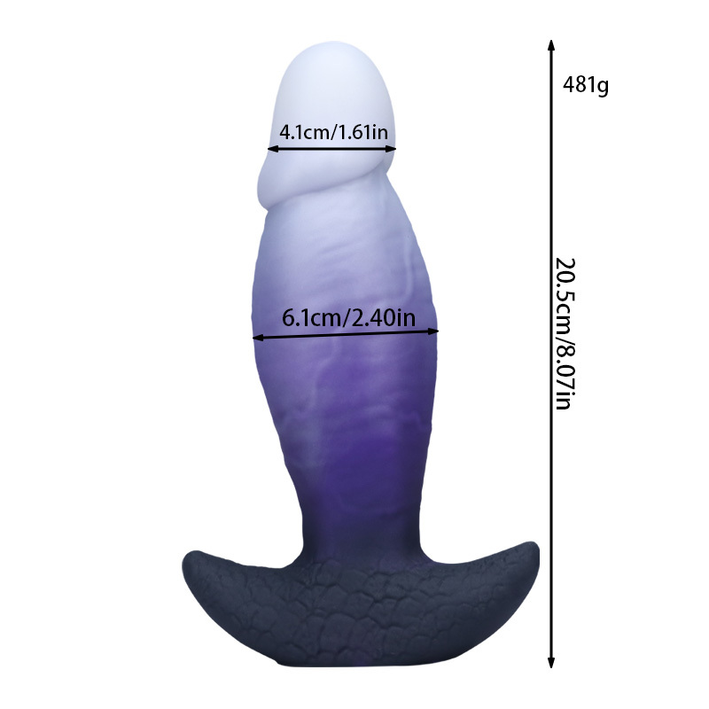 Purple & White Wearable Silicone Dildo – Invisible Base, Waterproof Liquid Silicone Fantasy Dildo with 3 Sizes