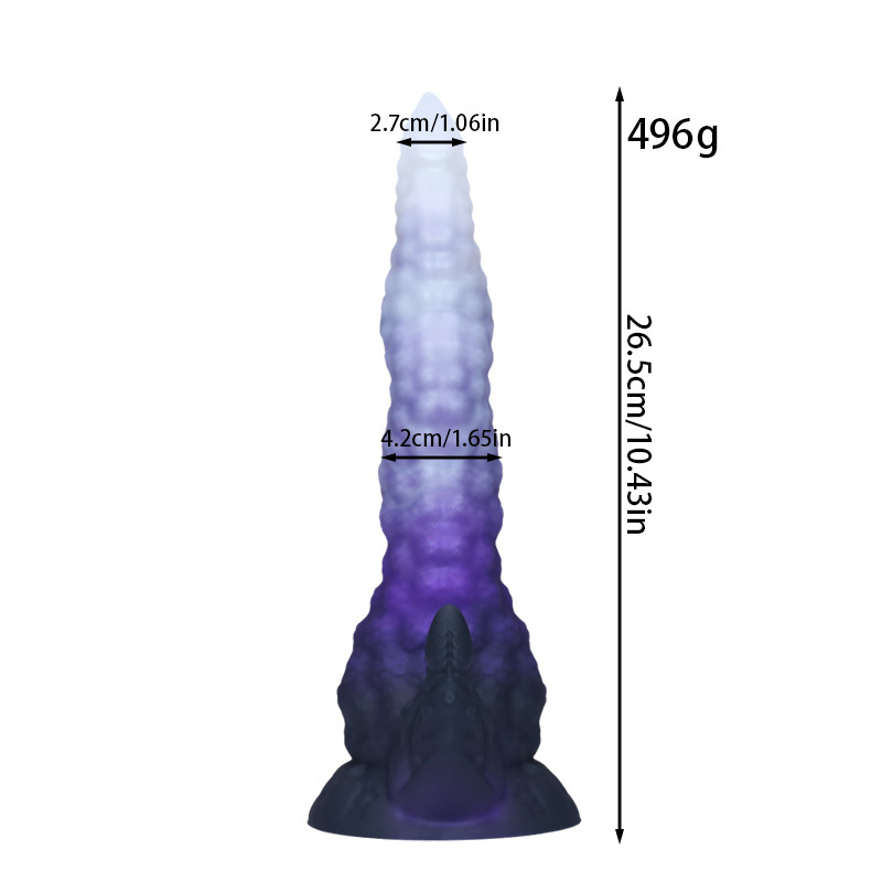 Fantasy Unicorn Dragon Textured Silicone Dildo with Suction Cup – Waterproof Liquid Silicone Adult Toy