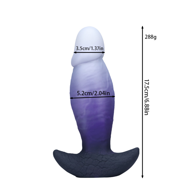 Purple & White Wearable Silicone Dildo – Invisible Base, Waterproof Liquid Silicone Fantasy Dildo with 3 Sizes