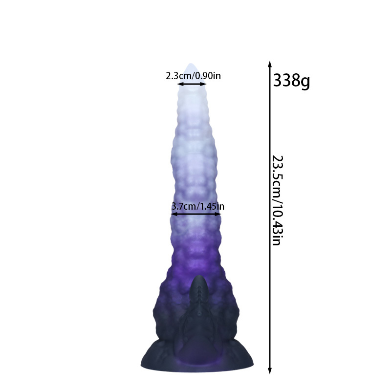Fantasy Unicorn Dragon Textured Silicone Dildo with Suction Cup – Waterproof Liquid Silicone Adult Toy