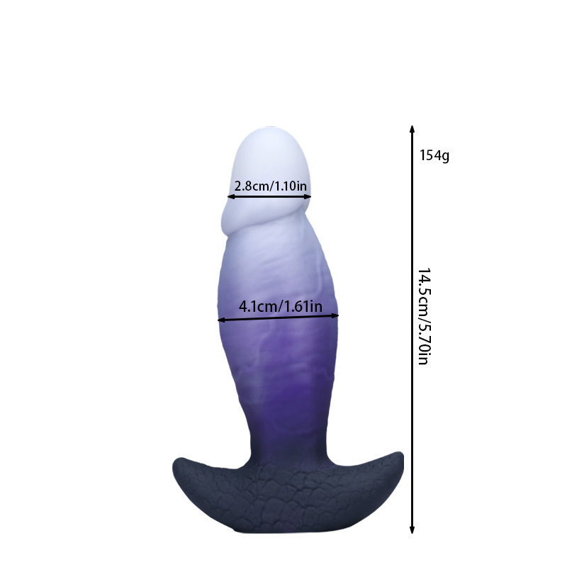 Purple & White Wearable Silicone Dildo – Invisible Base, Waterproof Liquid Silicone Fantasy Dildo with 3 Sizes