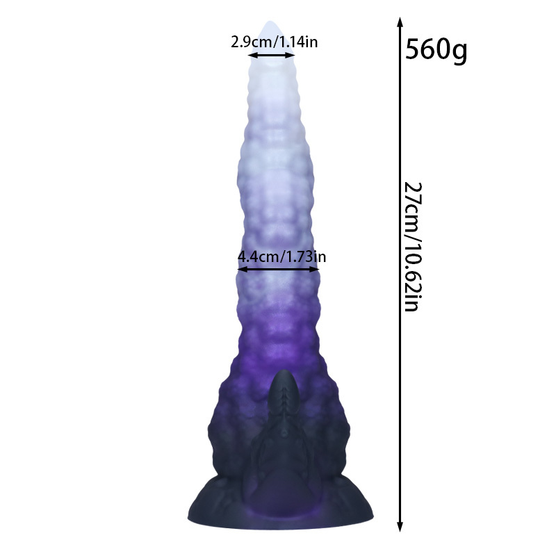 Fantasy Unicorn Dragon Textured Silicone Dildo with Suction Cup – Waterproof Liquid Silicone Adult Toy