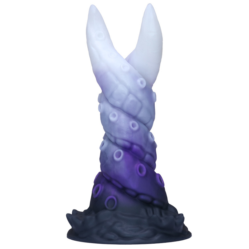 Fantasy Twin Kraken Tentacle Silicone Dildo with Suction Cup – Liquid Silicone Waterproof Textured Adult Toy (3 Sizes)