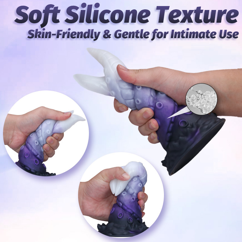 Fantasy Twin Kraken Tentacle Silicone Dildo with Suction Cup – Liquid Silicone Waterproof Textured Adult Toy (3 Sizes)