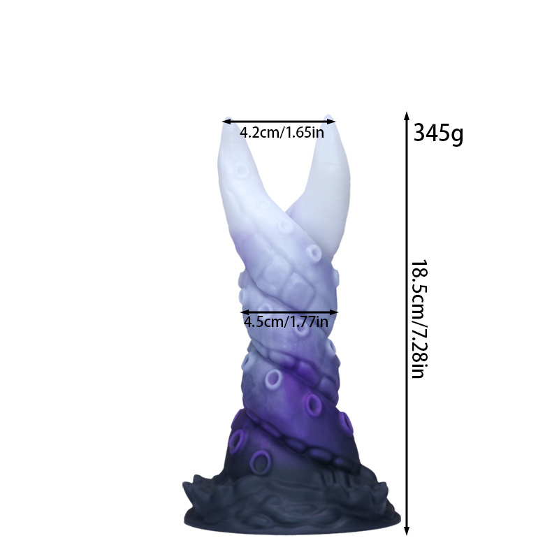 Fantasy Twin Kraken Tentacle Silicone Dildo with Suction Cup – Liquid Silicone Waterproof Textured Adult Toy (3 Sizes)