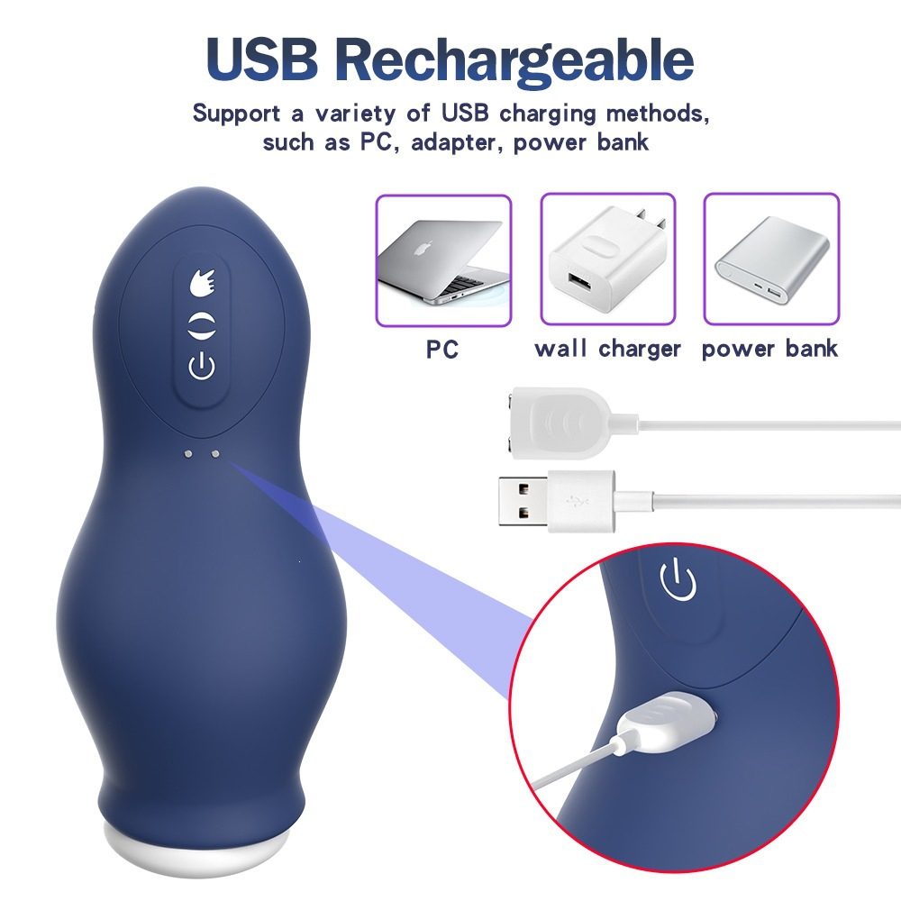 Automatic Male Masturbator with Suction & Vibration, 7 Modes, Liquid Silicone