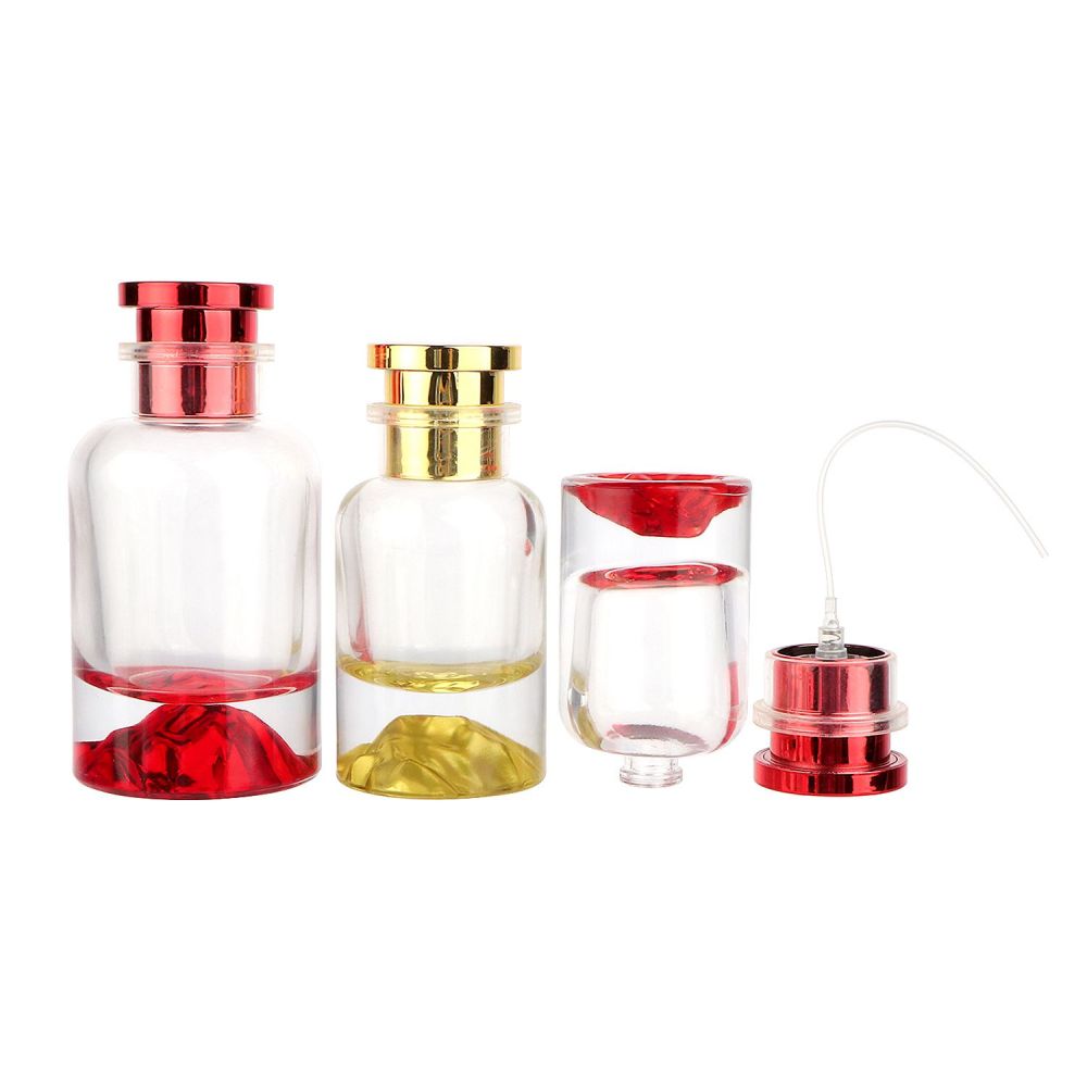 30ml 50ml 100ml Empty Luxury Flat Round Spray Fragrance Bottle Black Refillable Perfume Glass Bottle