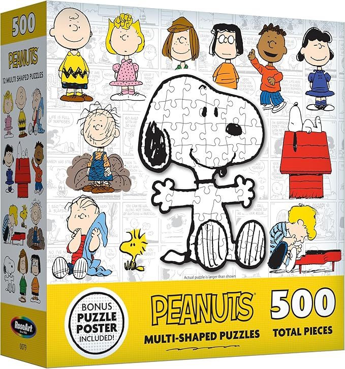 LPF Peanuts Multi-Shaped Featuring Snoopy & The Gang 500 Piece Jigsaw Puzzle, Multi-Colored (0079ZZAH)
