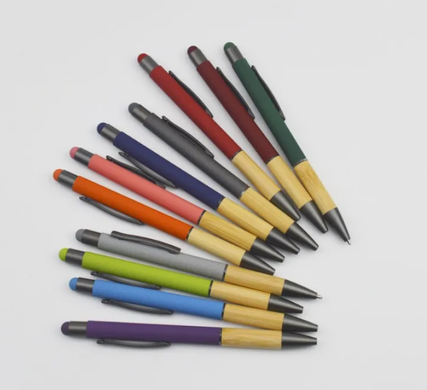 Bamboo Wooden Grip Aluminum Ballpoint Pen