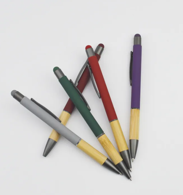 Bamboo Wooden Grip Aluminum Ballpoint Pen
