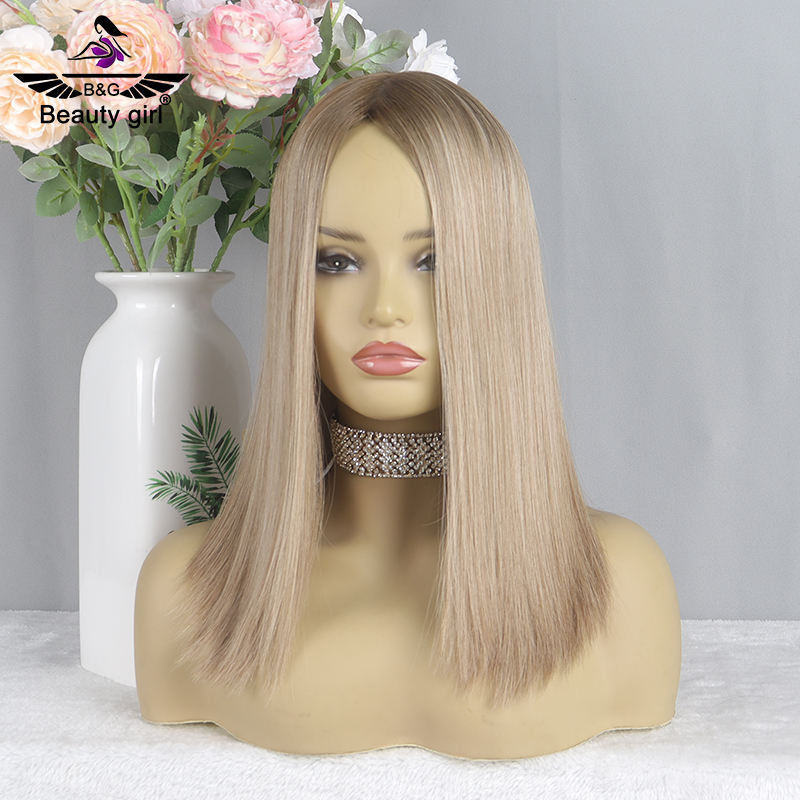 Natural Hair Line Ash Blonde Straight Luxury Quality 150% Density Double Drawn Flat Top Silk Base Full Human Hair Wig
