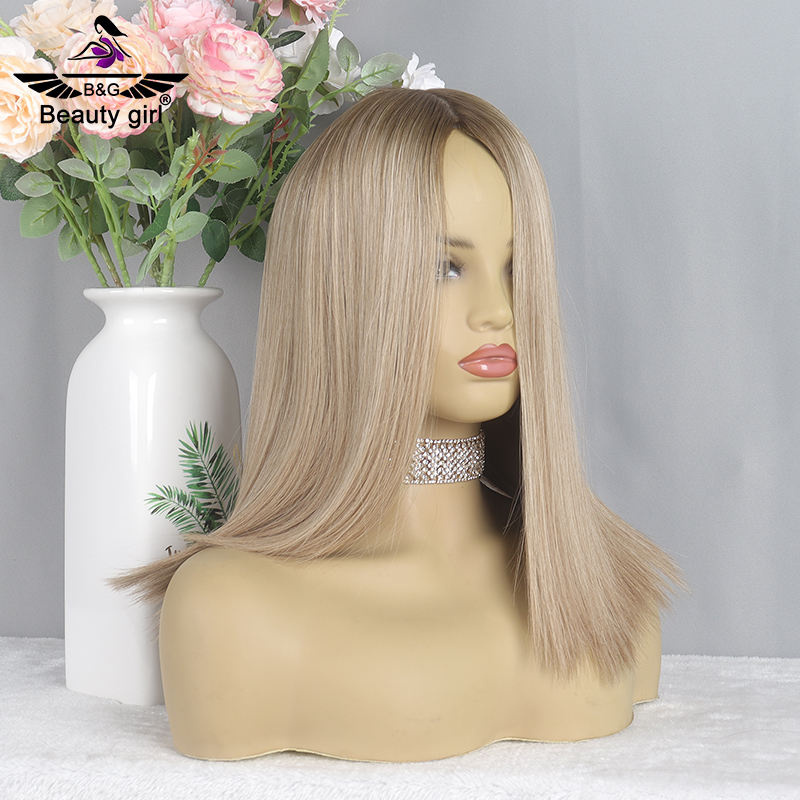 Natural Hair Line Ash Blonde Straight Luxury Quality 150% Density Double Drawn Flat Top Silk Base Full Human Hair Wig