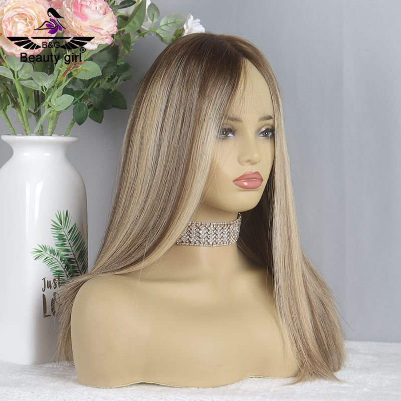 Wedding Daily Party Use Brown Wavy Wig for Women 26 Inch Middle Part Human Hair Wig with Natural Wavy Invisible Lace Wigs