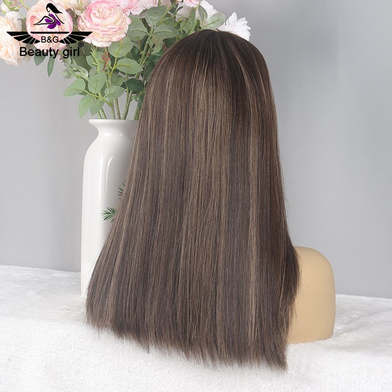Natural Hair Line Ash Blonde Straight Luxury Quality 150% Density Double Drawn Flat Top Silk Base Full Human Hair Wig