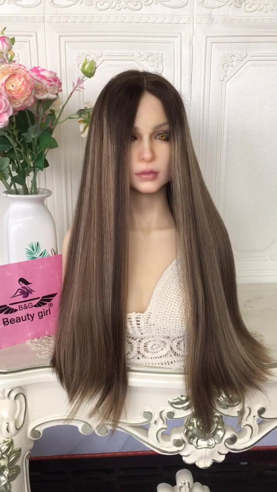 Luxury Light Ash Blonde Long Straight 100% Human Hair Invisible Lace Wig Preplucked Transparent Lace Swiss Glueless Lace Wig