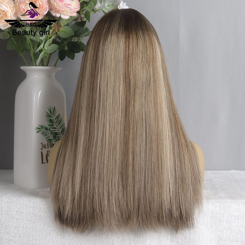 Luxury Light Ash Blonde Long Straight 100% Human Hair Invisible Lace Wig Preplucked Transparent Lace Swiss Glueless Lace Wig