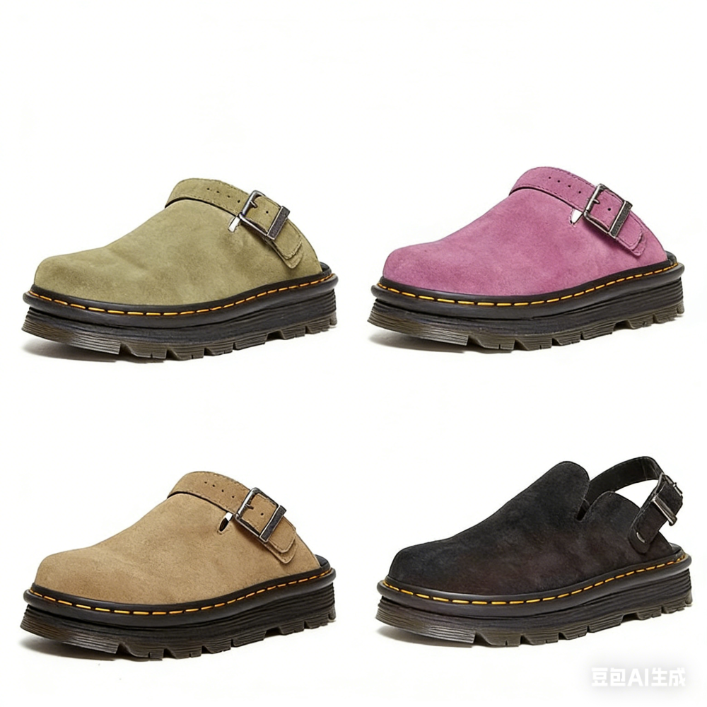 Dr. Martens Martin ZebZag Platform Suede Mule Sandal for Men & Women