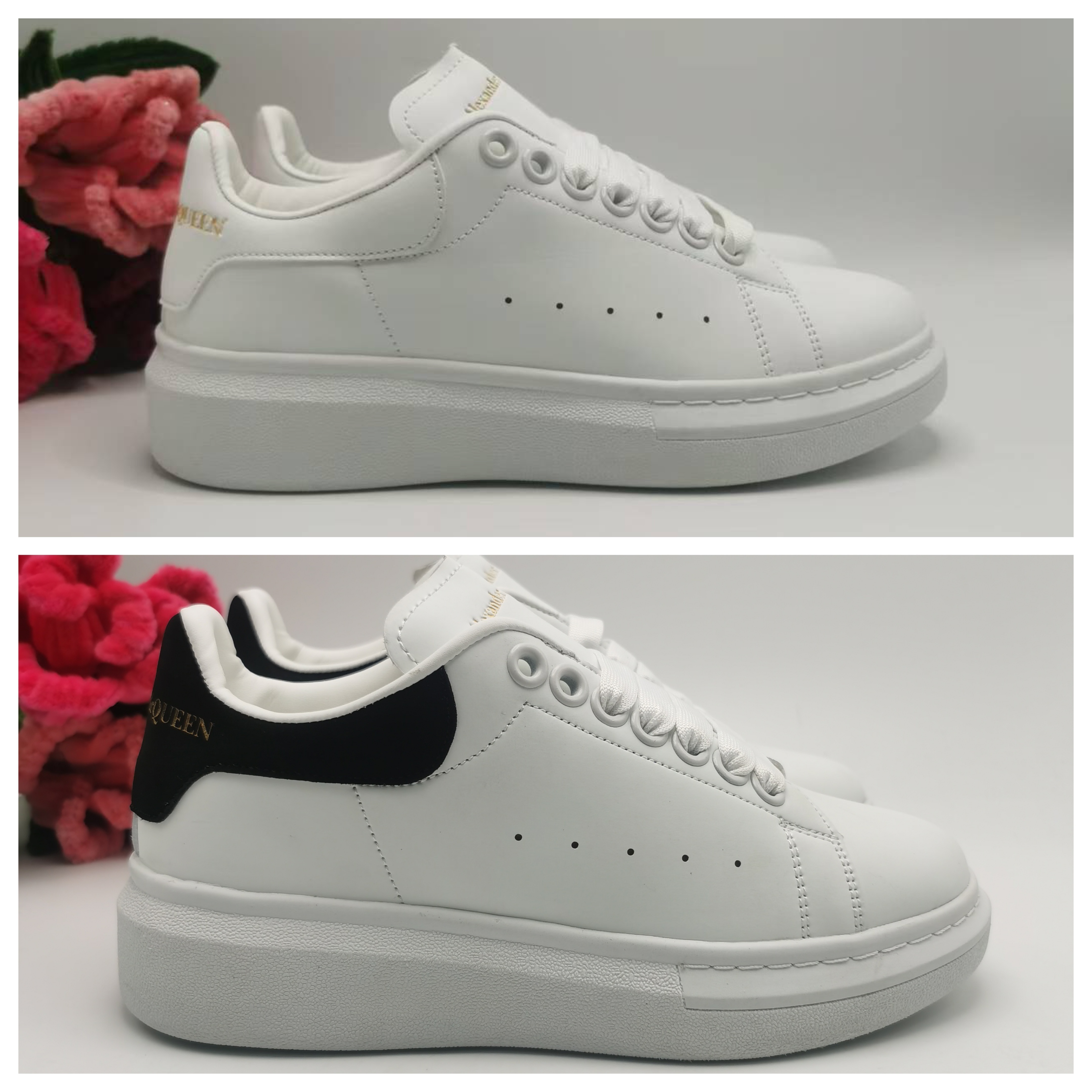 Alexander McQueen Oversized Platform Sneakers – Unisex White Leather Casual Shoes