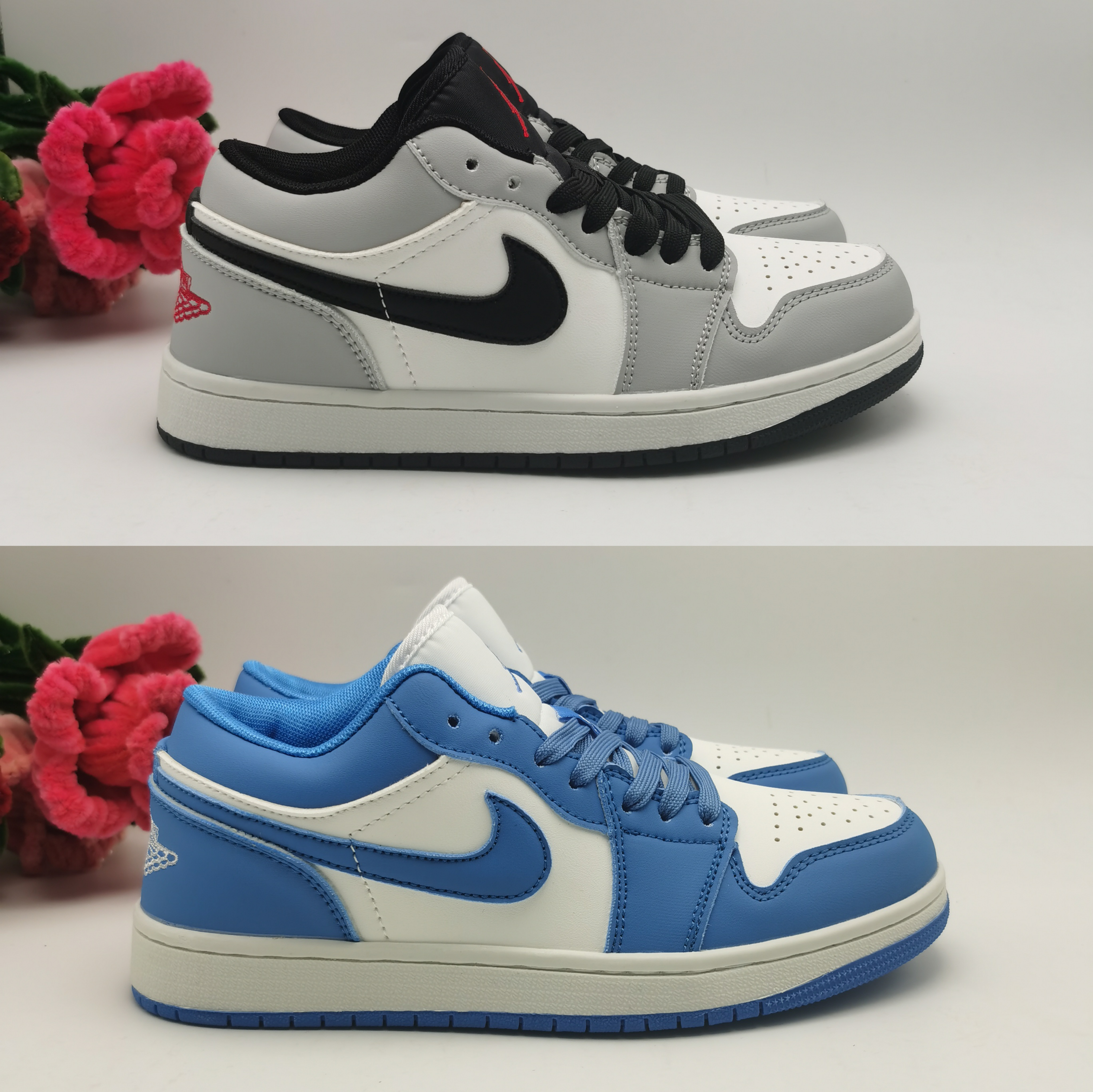 Nike Jordan AJ1 Low Top Colorblock Sneakers – Unisex Retro Basketball Shoes