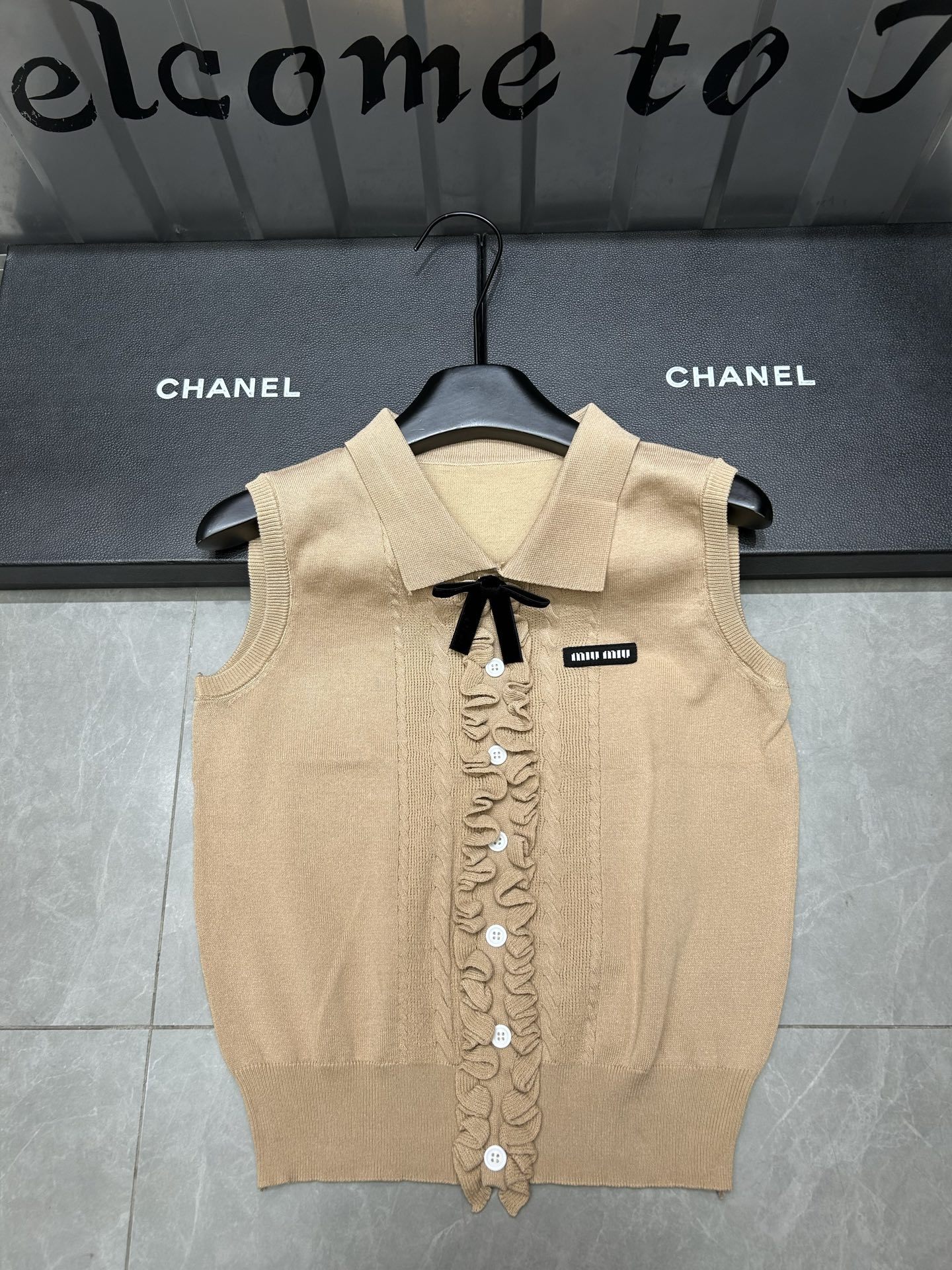 Miumiu Lapel Lace Vest