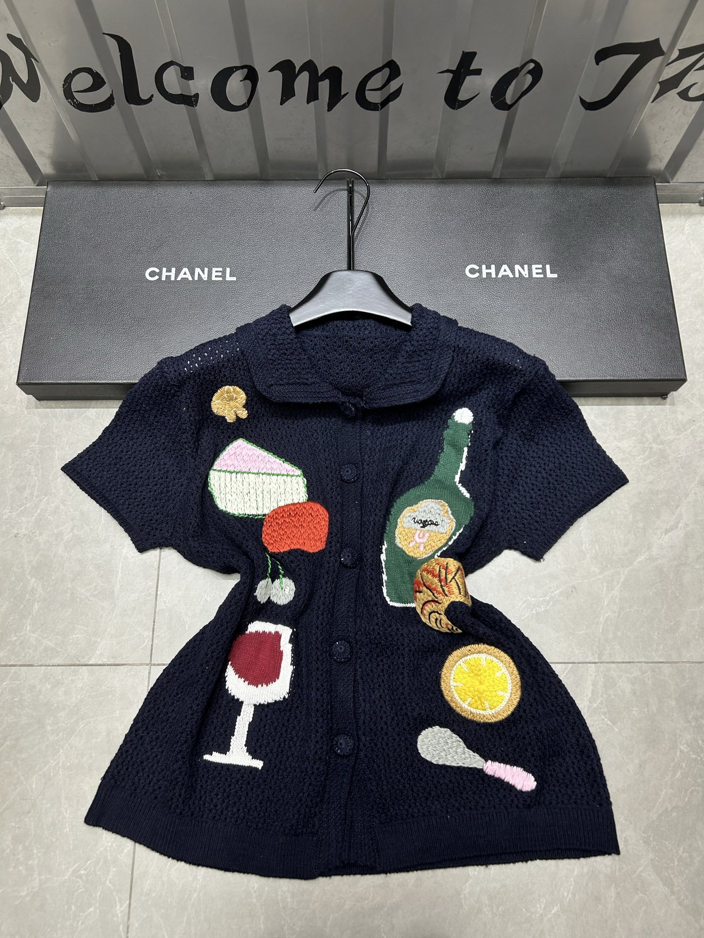 Chanel Bottle Short Sleeve Cardigan