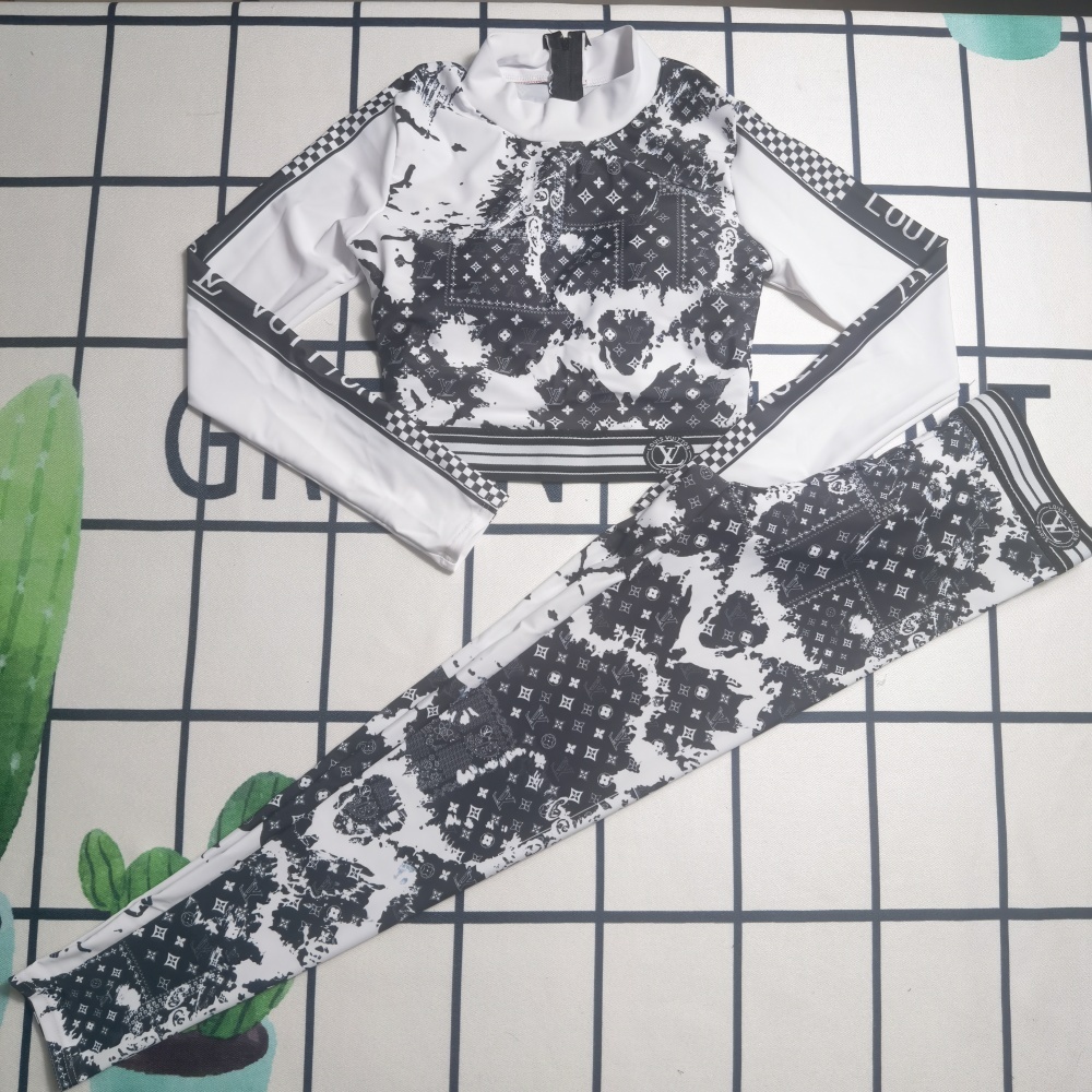 Women's LV Long-Sleeved Two Piece Swimsuit