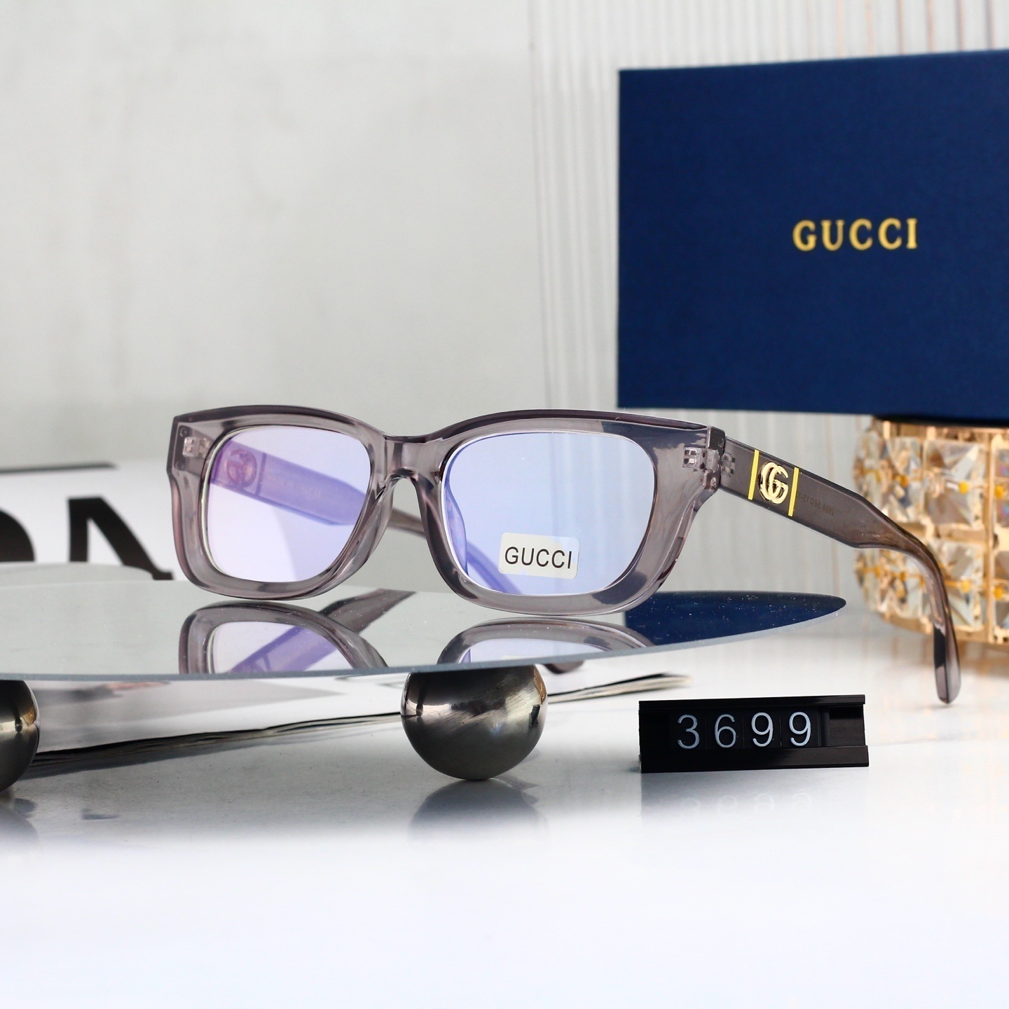 Gucci Interlocking G Accent Retro Square Eyeglasses 3699