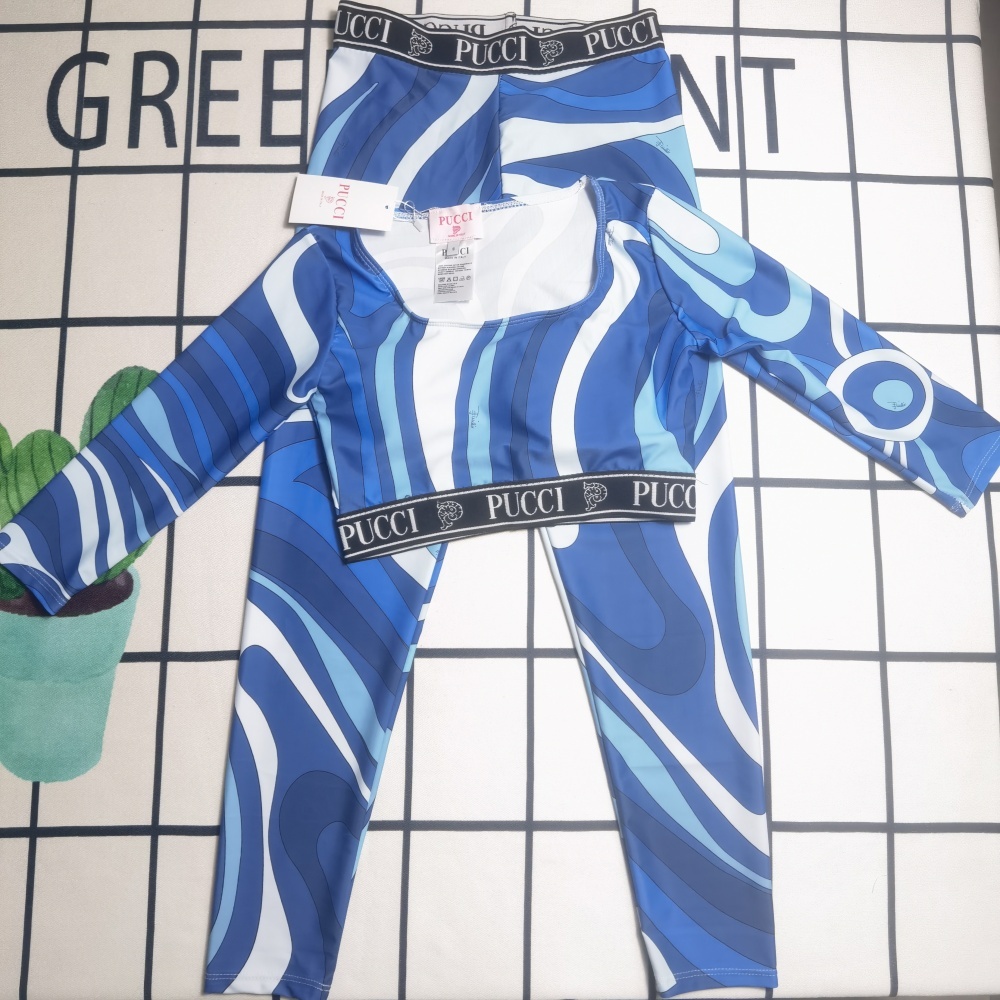 Women's Pucci Long-Sleeved Two-Piece Swimsuit