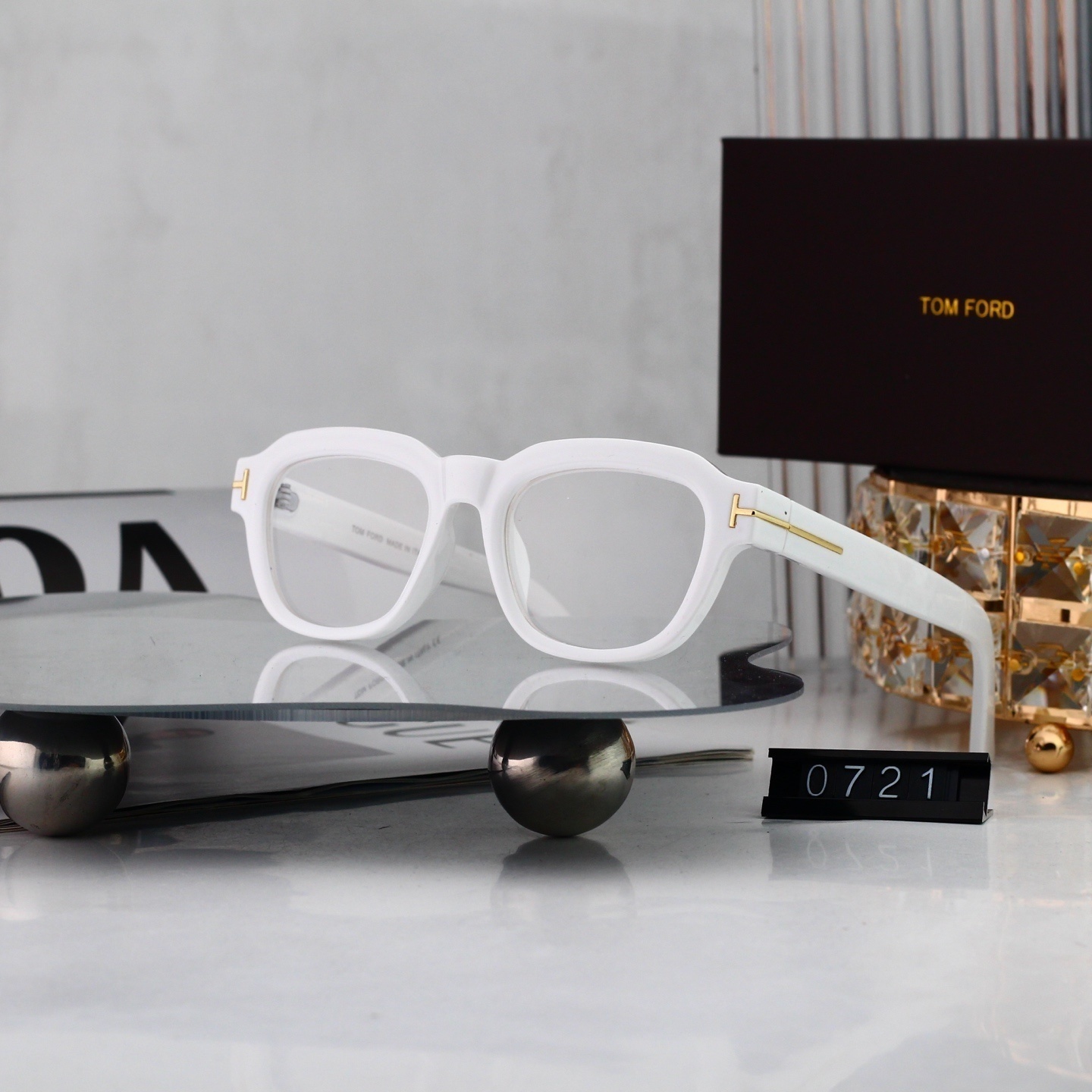 Tom Ford Signature T Accent Retro Square Eyeglasses 0721