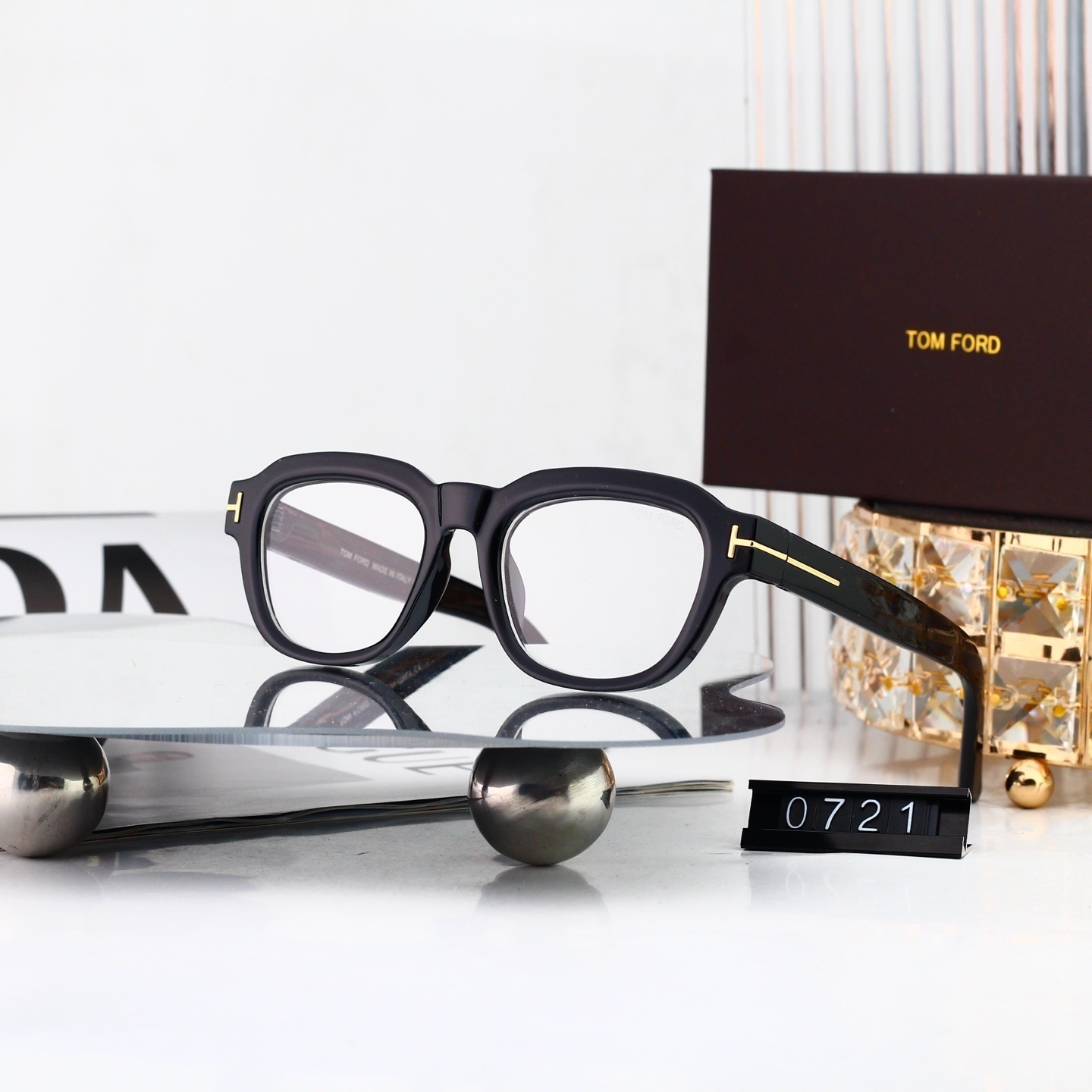 Tom Ford Signature T Accent Retro Square Eyeglasses 0721
