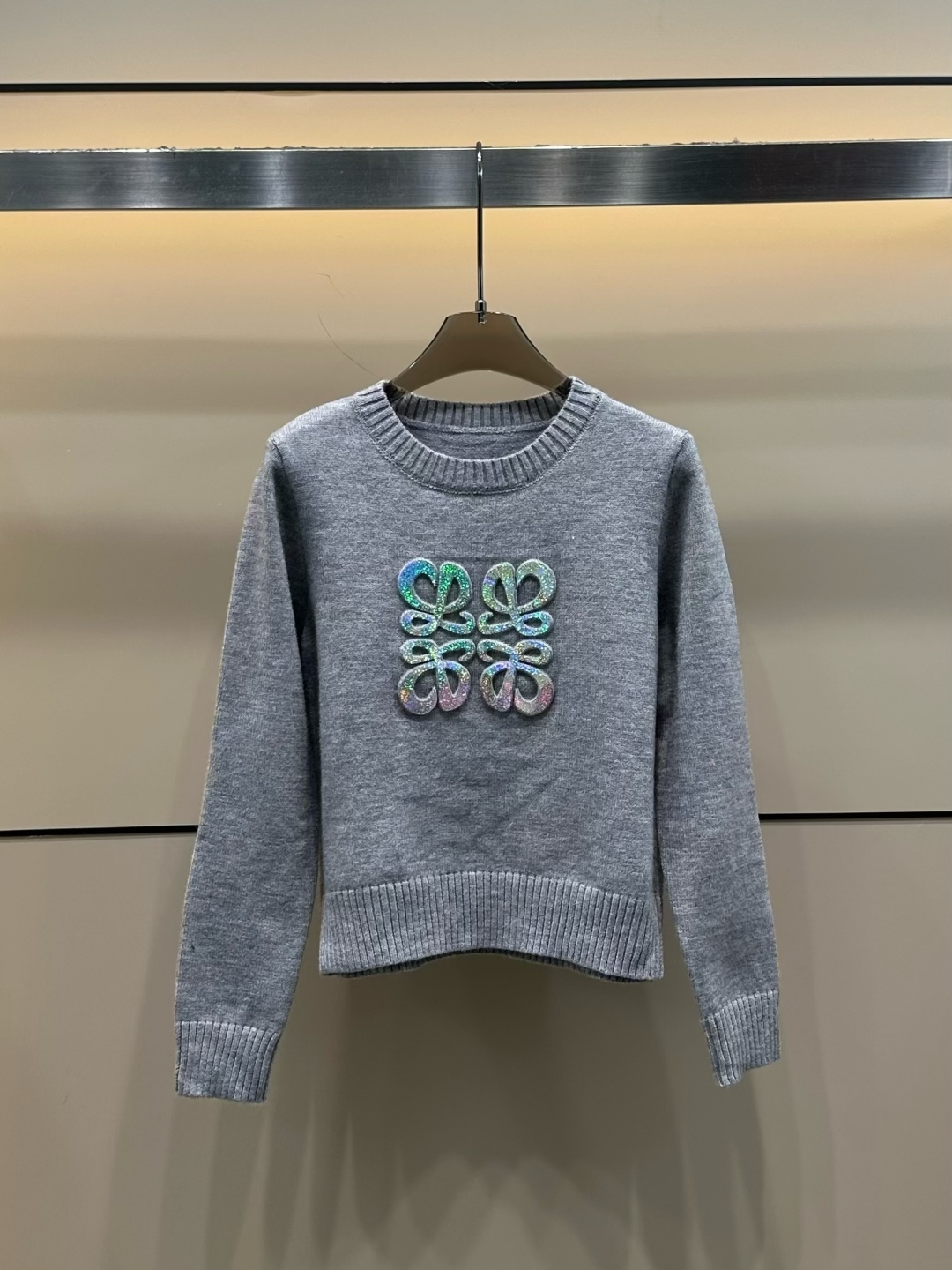 Loewe 25 New Three-dimensional Steel-printed Colorful Letter Pullover Sweater