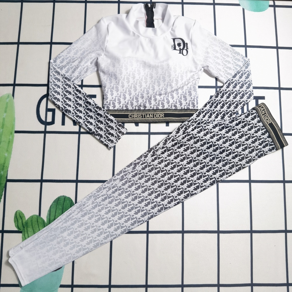 Women's Dior Long-Sleeved Two Piece Swimsuit