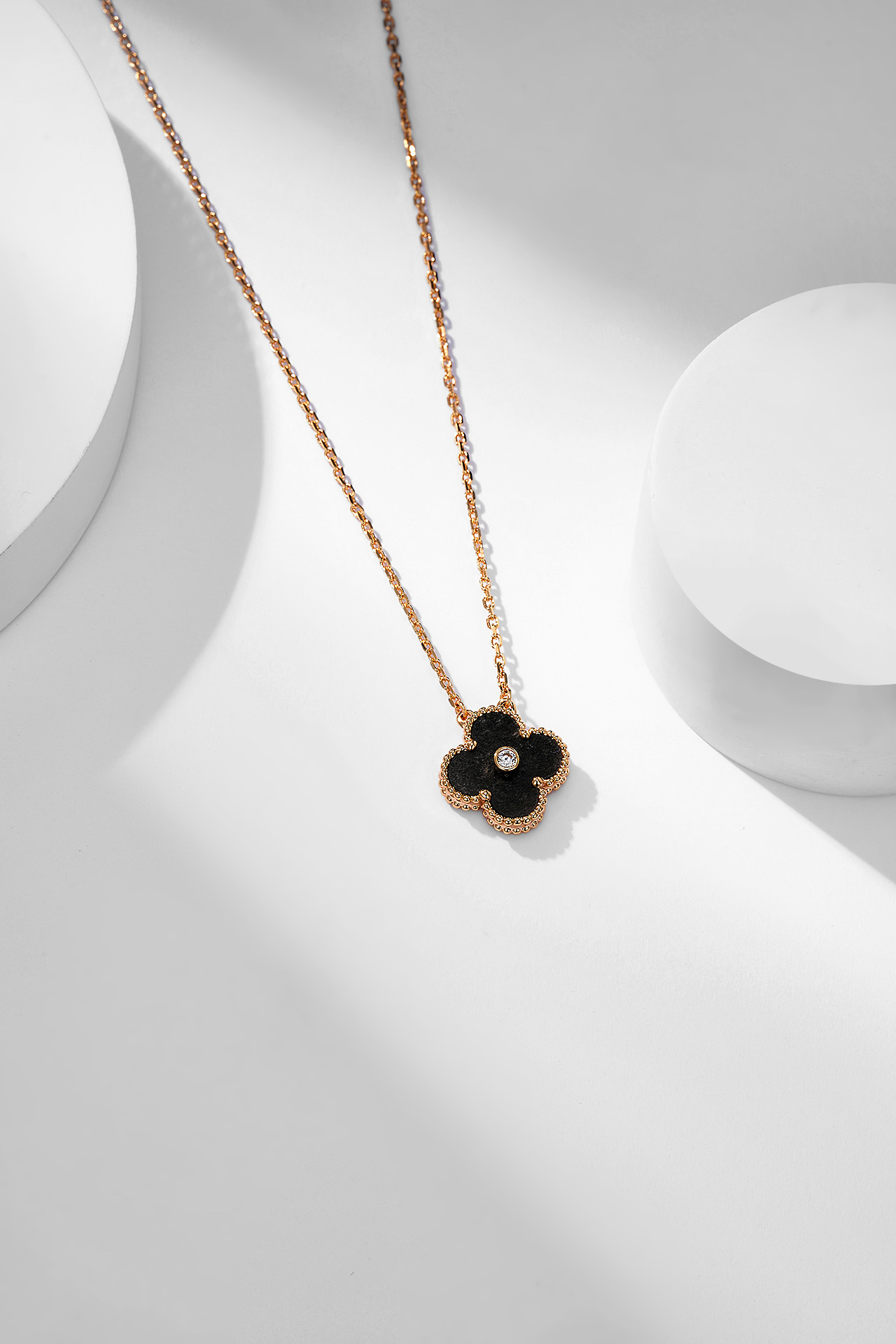Vca Christmas Limited Edition Silver Obsidian Necklace