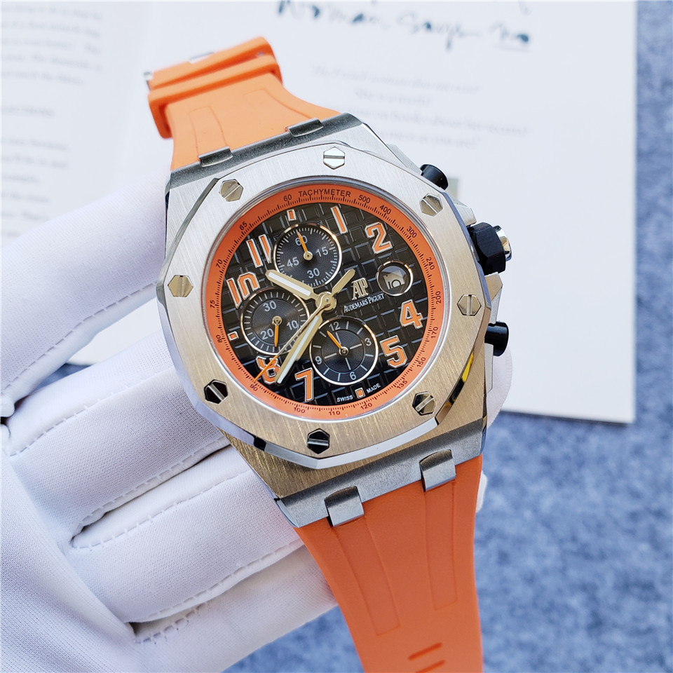 AUDEMARS PIGUET Royal Oak Offshore sapphire AP  Automatic Mechanical Rubber Strap Men 44mm l Watch