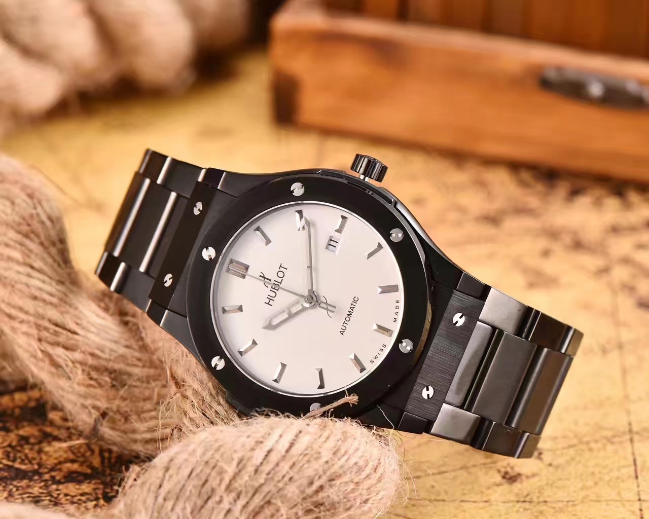 Hublot Geneve Collection Automatic Machine 904L Stainless Steel Men  Watch 42mm