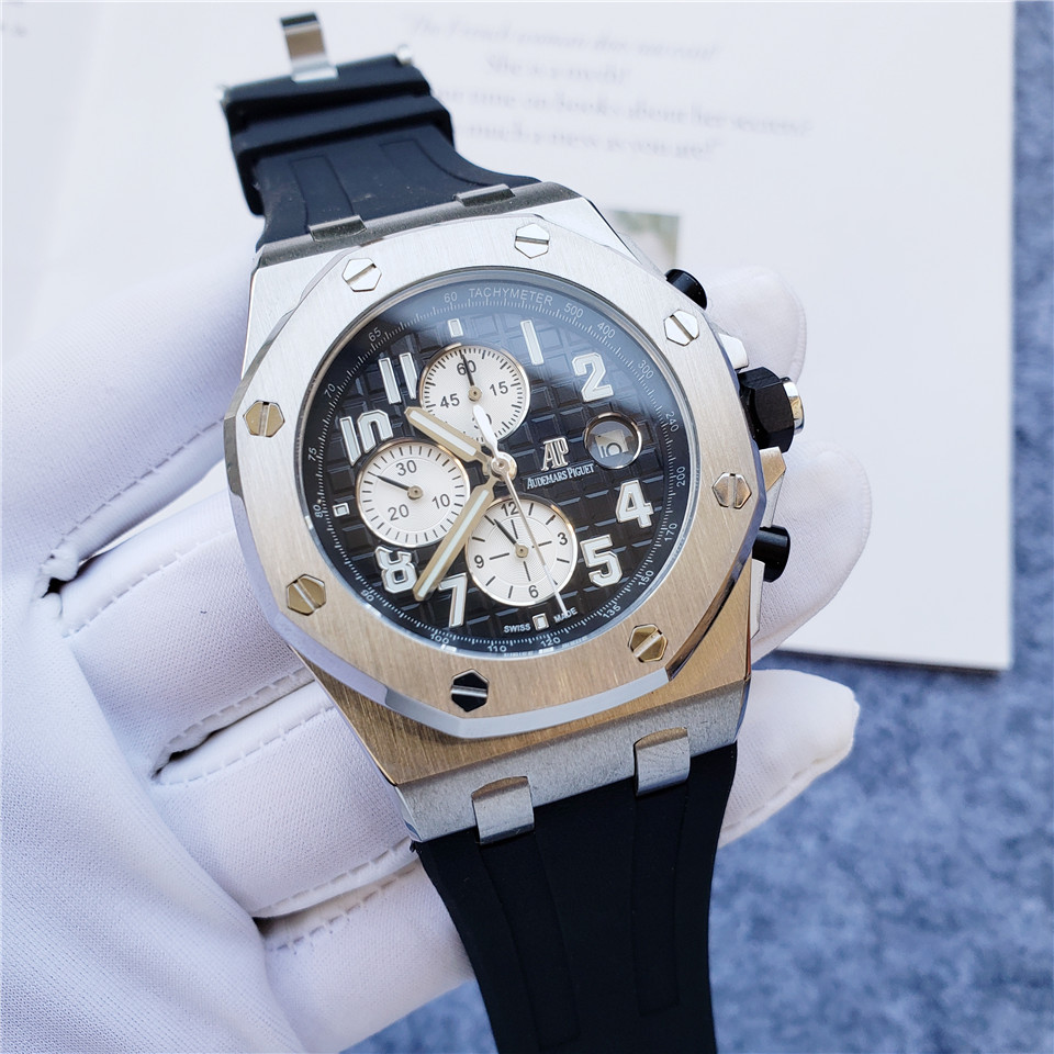AUDEMARS PIGUET Royal Oak Offshore sapphire AP  Automatic Mechanical Rubber Strap Men 44mm l Watch
