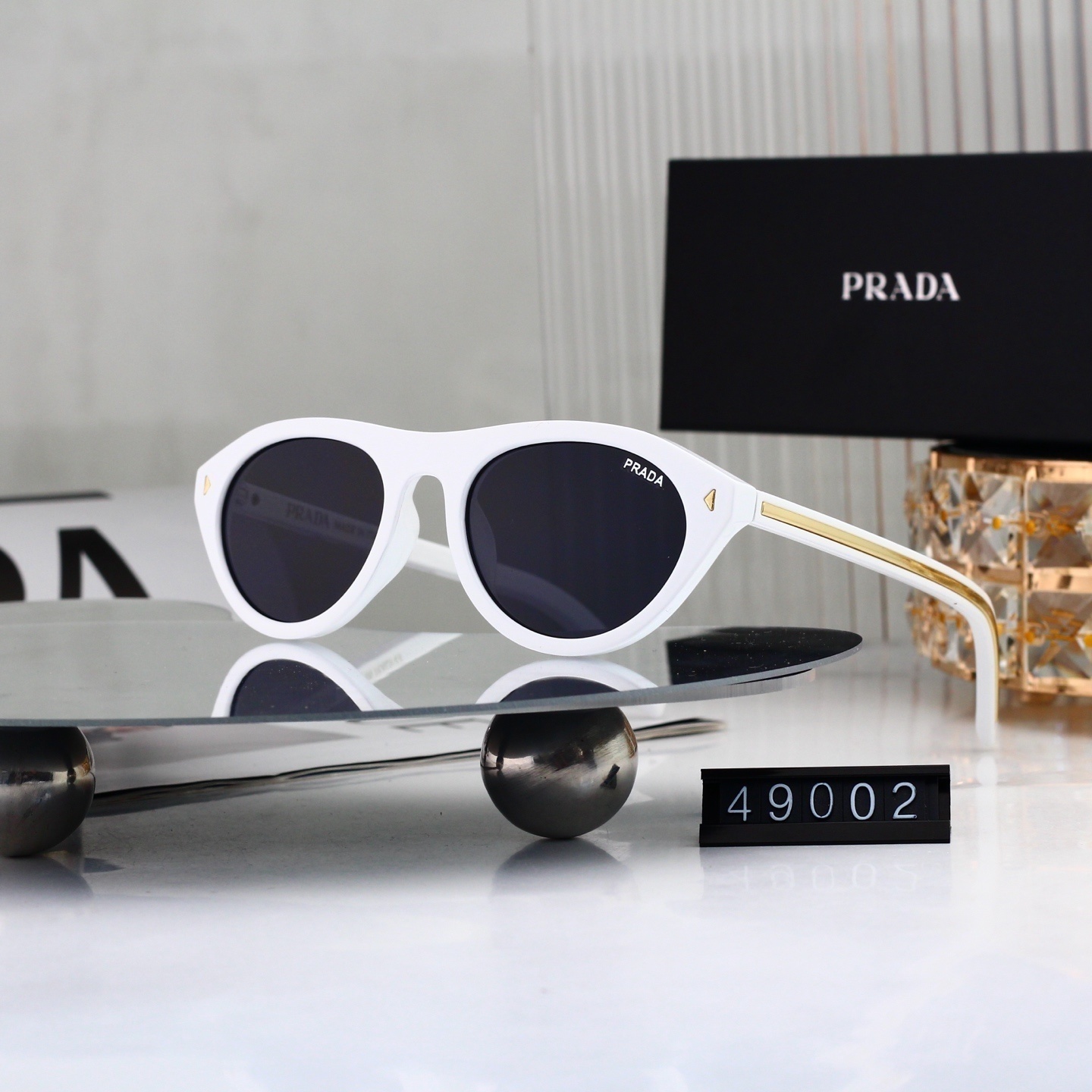 Prada Classic Oval Cat-Eye UV Protection Sunglasses 49002