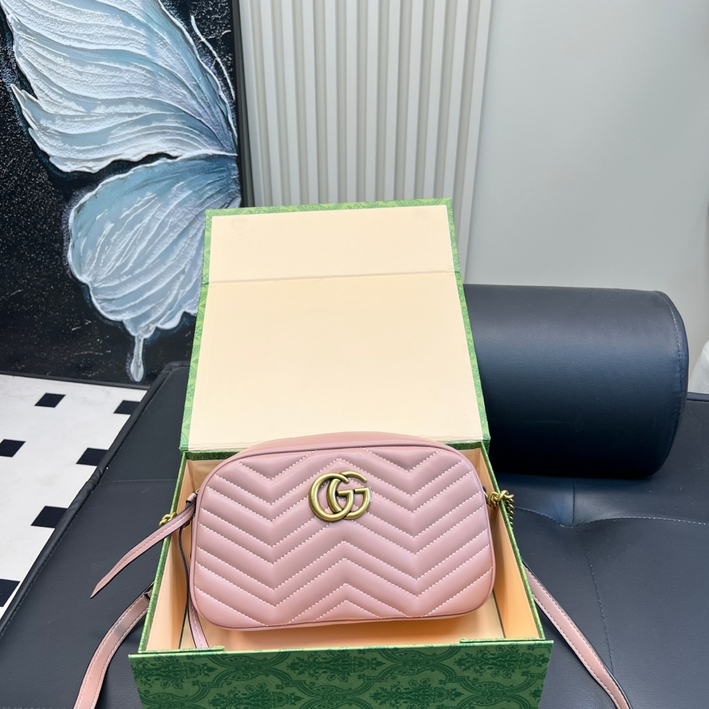 Replica Gucci Marmont Classic Black Double G Camera Bag 24*14CM
