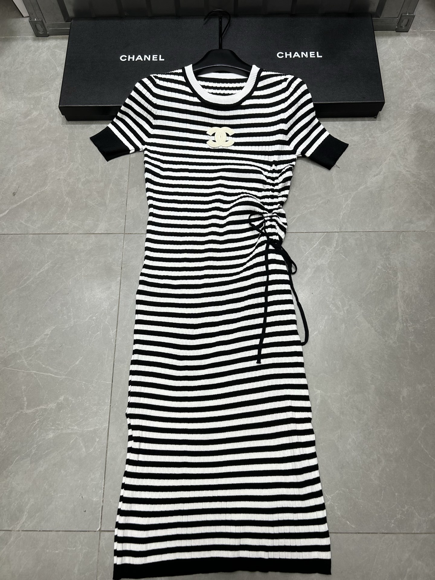Chanel Drawstring Short Sleeve Dress