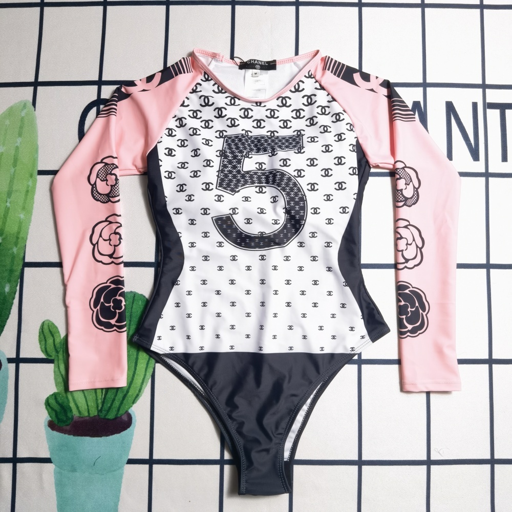 Women's Chanel Long Sleeve Sports Swimsuit