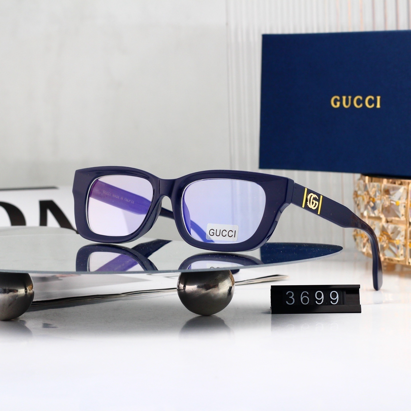 Gucci Interlocking G Accent Retro Square Eyeglasses 3699