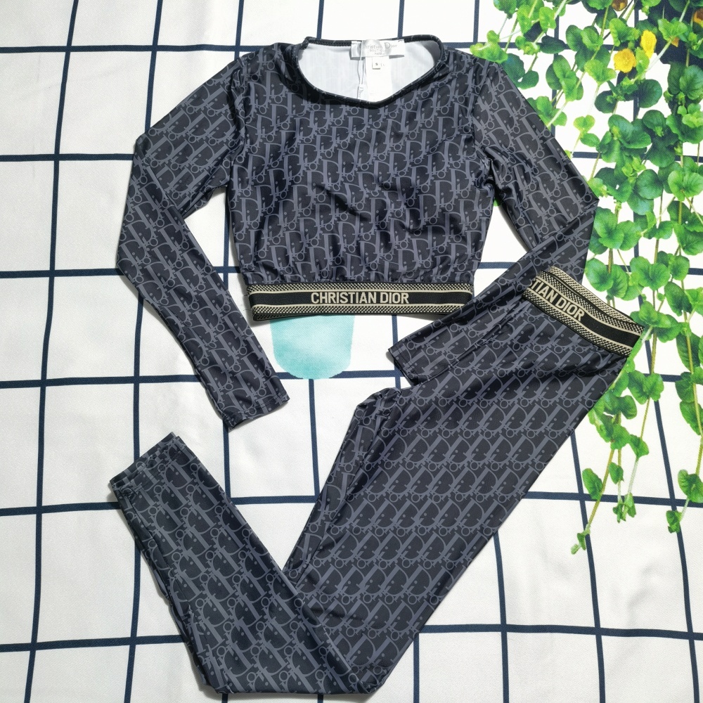 Women's Dior Long-Sleeved Two Piece Swimsuit