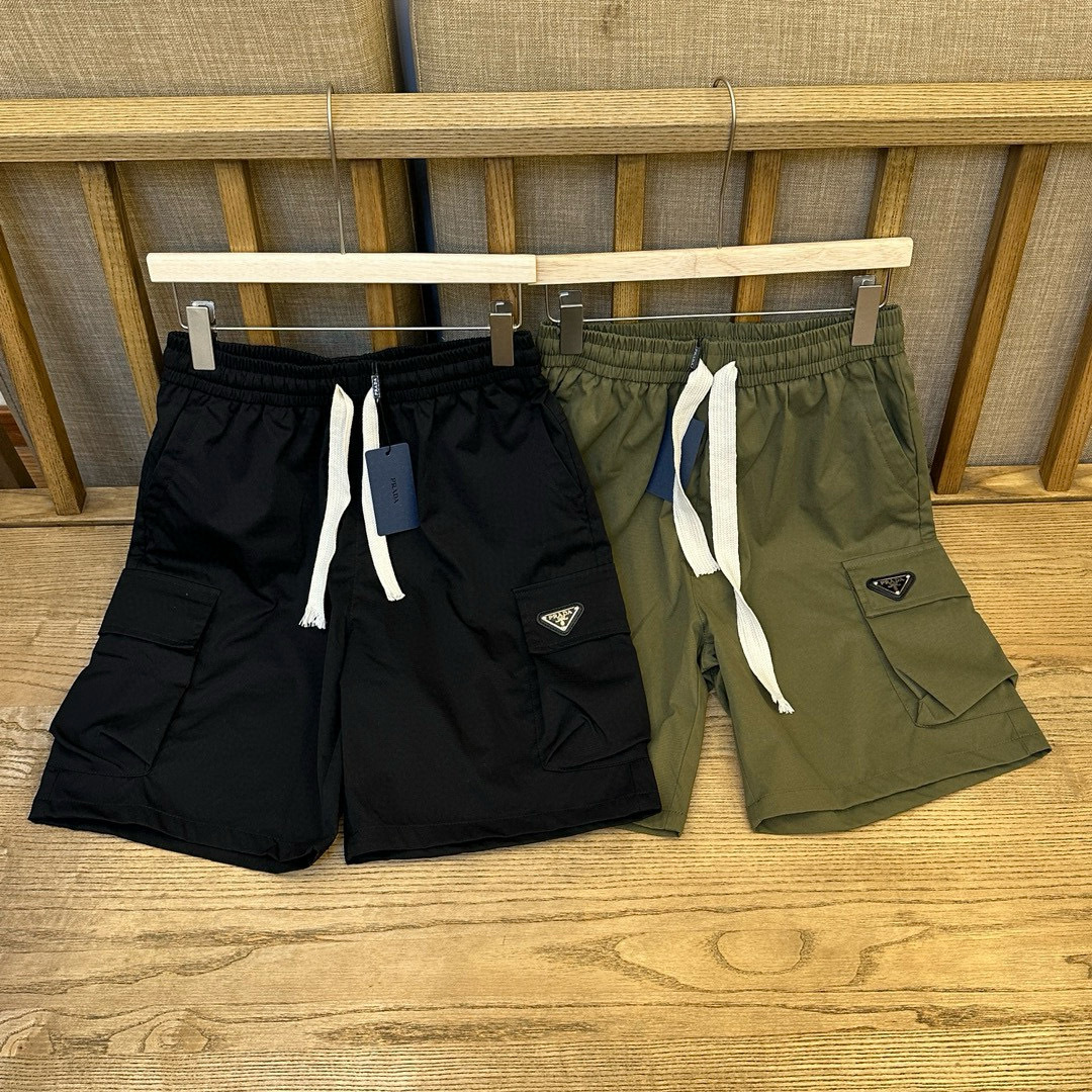Prada 24ss New Summer Metal Triangle Logo Work Shorts M-XXXL