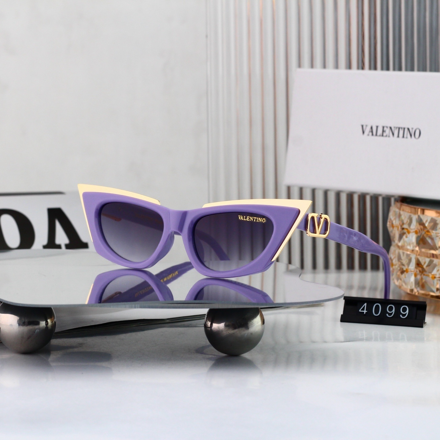 Valentino Luxury Designer Cat-Eye Sunglasses