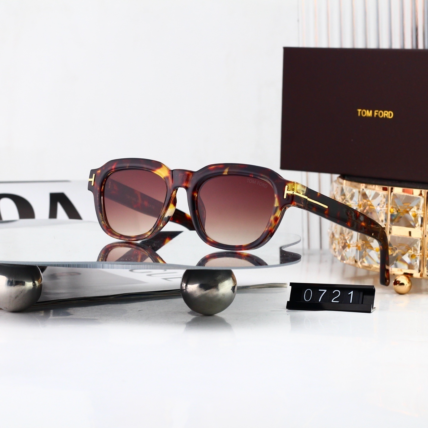 Tom Ford Signature T Accent Retro Square Eyeglasses 0721
