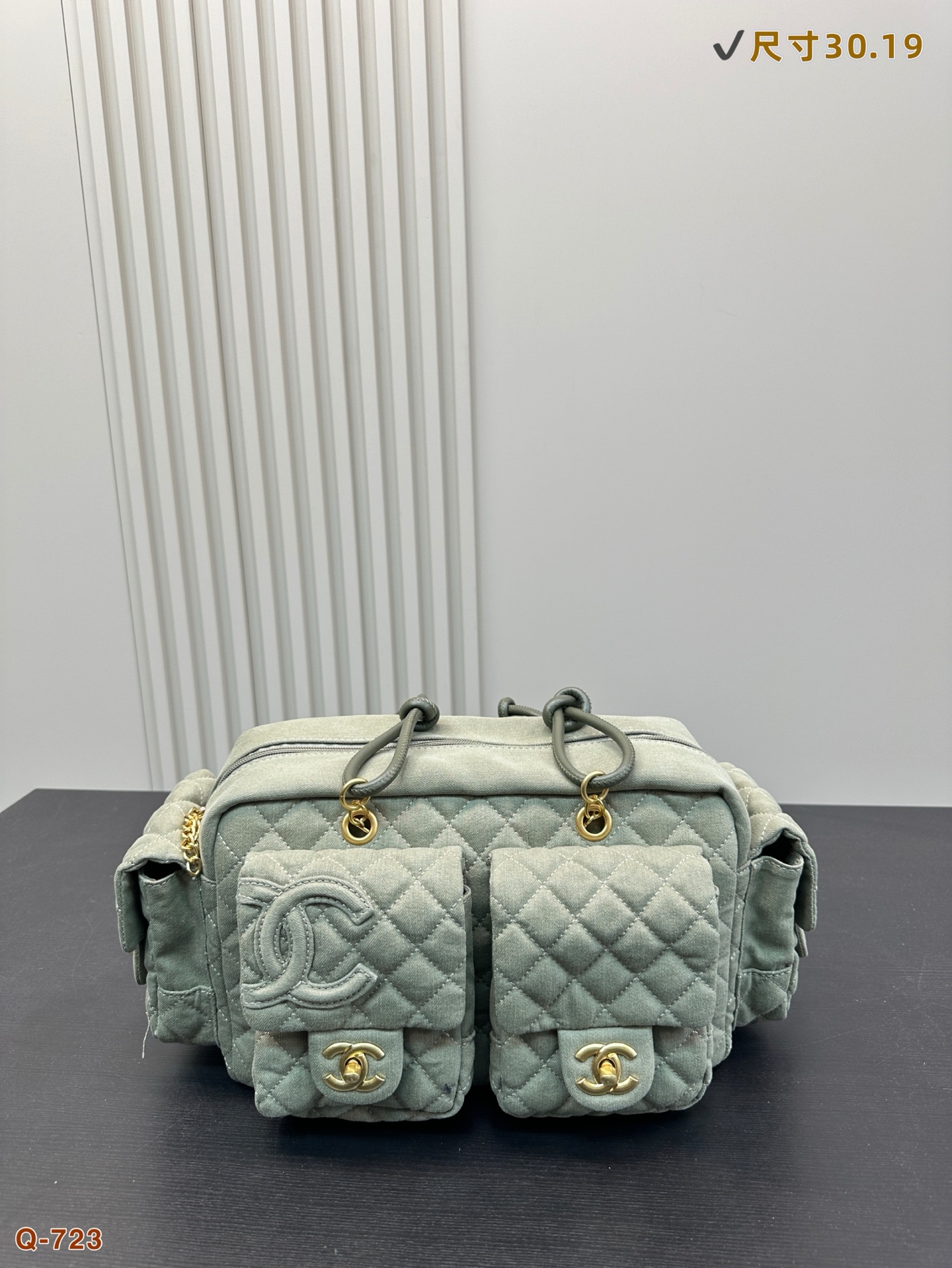 Replica Vintage Chanel Olive Green Kangkang Motorcycle Bag 30*19*CM