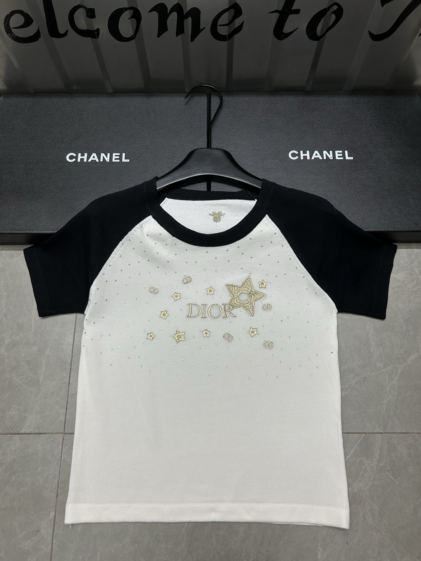 Dior Gold Five-pointed Star Short Sleeve
